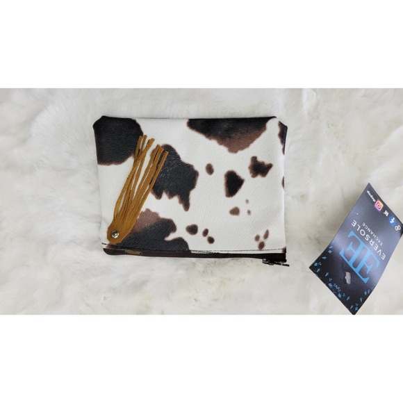 Handmade Handbags - Handcrafted Fuax Leather Cow Print Coin Purse